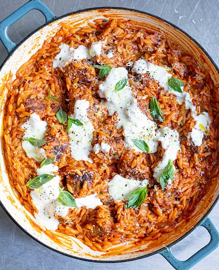 Spiced Lamb Meatball Orzo