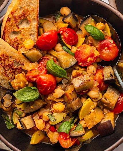 Eggplant Stew with Summer Vegetables