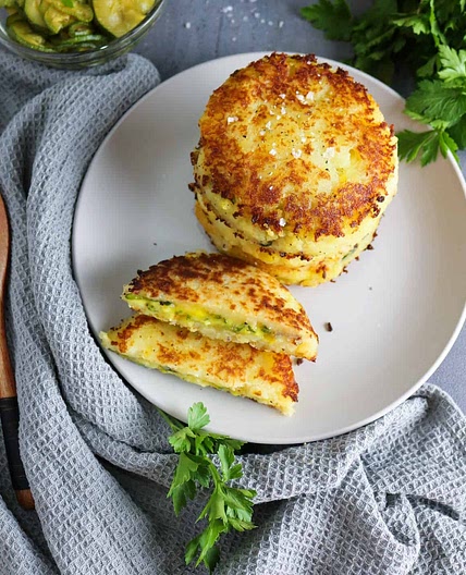 Cheesy Courgette and Potato Cakes