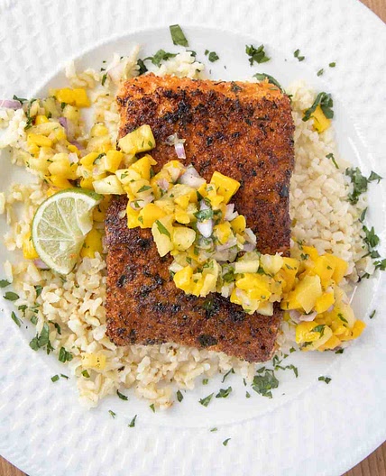 Pan Seared Crusted Seasoned Salmon