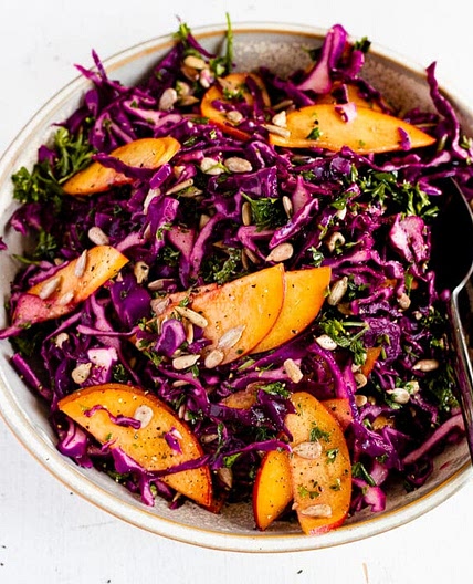 Summer Slaw with Peaches and Parsley