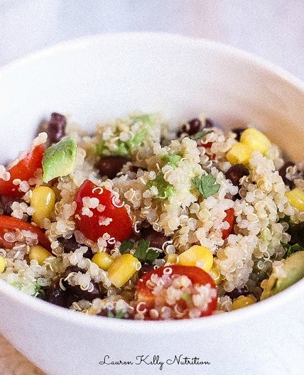 Quinoa Black Bean Avocado Salad with Cilantro Lime Vinaigrette