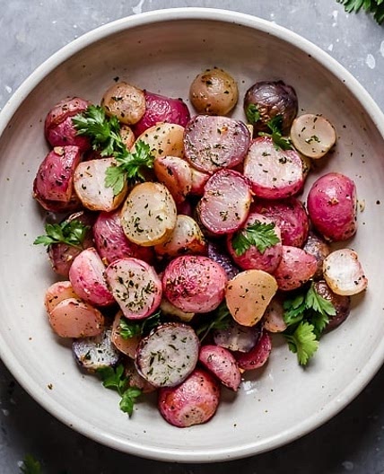 Garlic Roasted Radishes