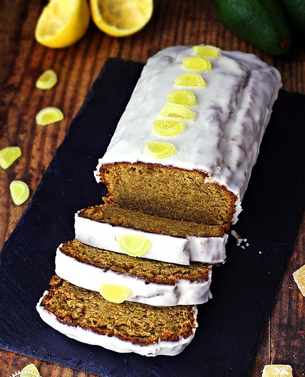 Easy Spelt Ginger Avocado Cake with Lemon Drizzle