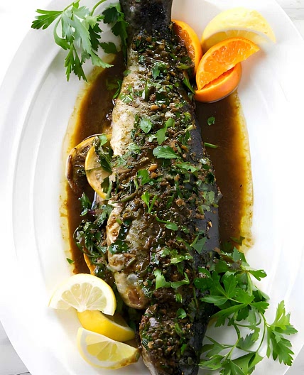 Whole Rainbow Trout with Soy-Citrus
