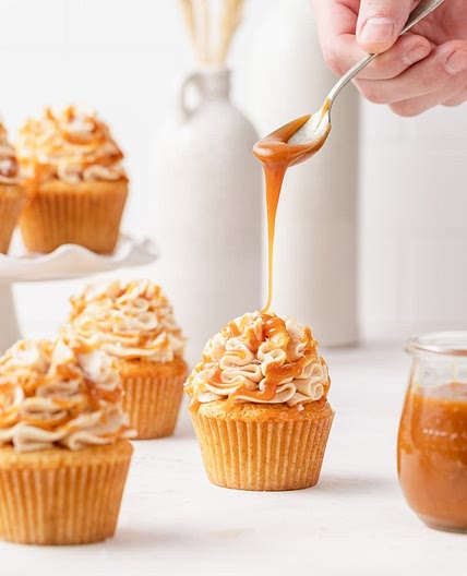 Brown Butter Cupcakes with Salted Caramel