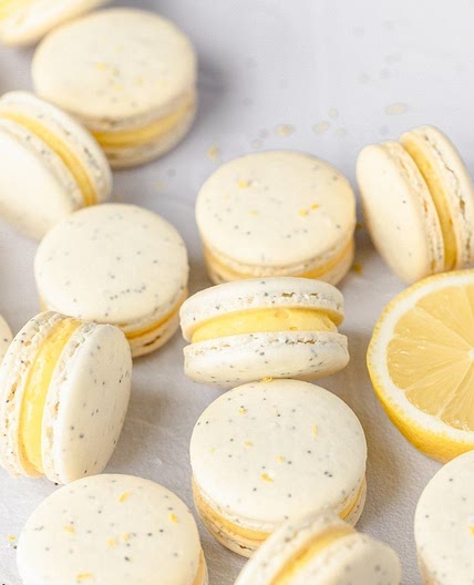 Lemon Poppy Seed Macarons