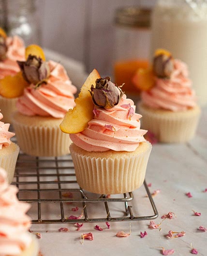 Peach Rose Cupcakes