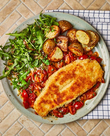 Breaded Basa With Tomato & Basil Sauce