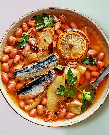 Braised Beans and Sardines With Fennel
