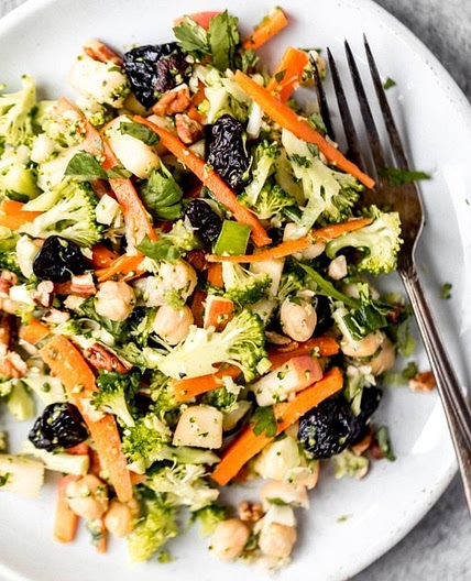 Chickpea Apple Broccoli Salad with Honey Dijon Dressing