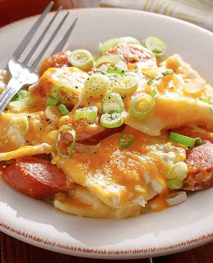 Crock Pot Pierogi and Kielbasa Casserole