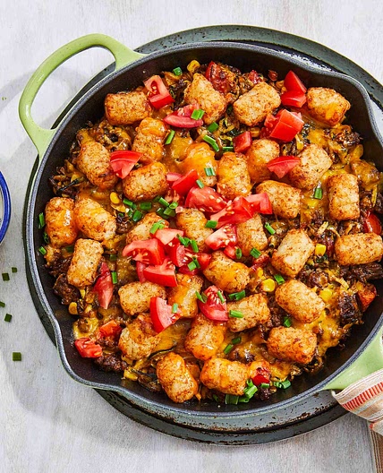 Tater Tot Casserole with Beef, Corn & Zucchini
