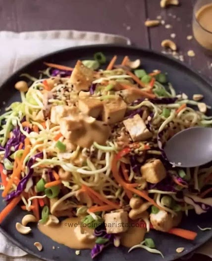 Chicken Satay Noodle Salad with Peanut Sauce