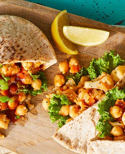 Buffalo Cauliflower Pita Pockets