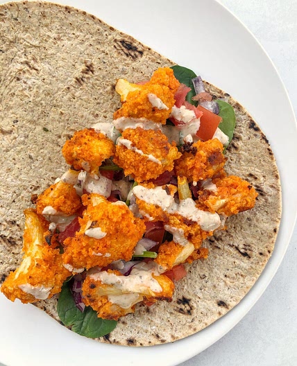 Dairy-Free Buffalo Cauliflower Wrap