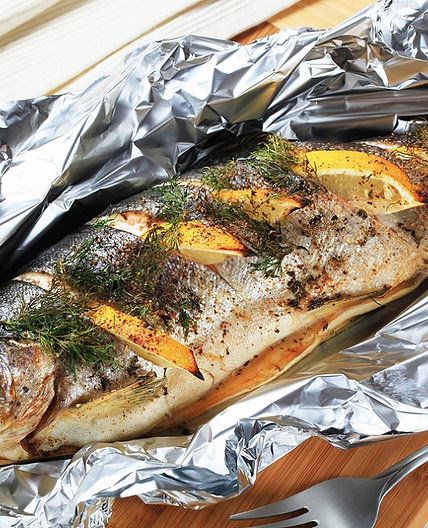 Truite en papillote au four