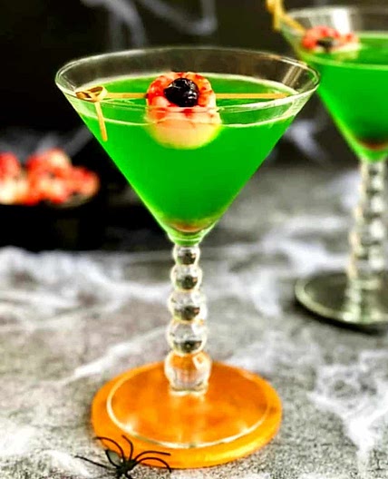 Green Halloween Lychee Gin Cocktail