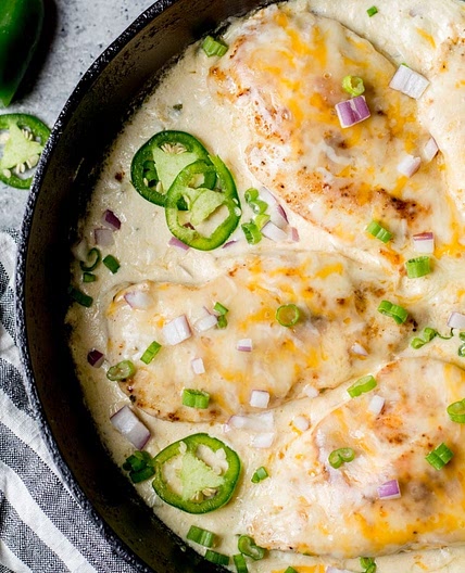 One Pan Cheesy Jalapeño Chicken (keto+gluten free)