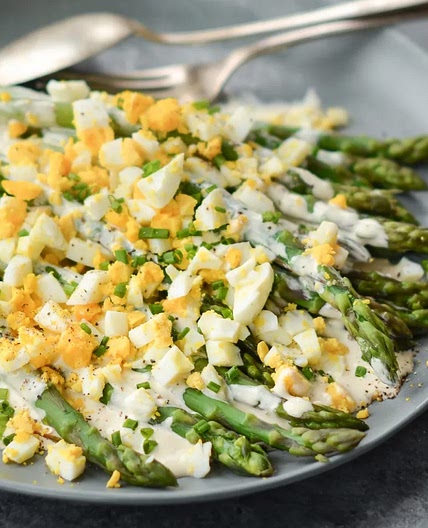 Asparagus Salad with Hard-Boiled Eggs & Creamy Dijon Dressing