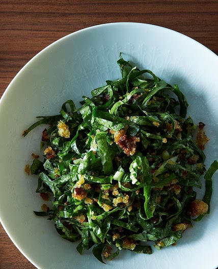 Chard Salad with Garlic Breadcrumbs and Parmesan