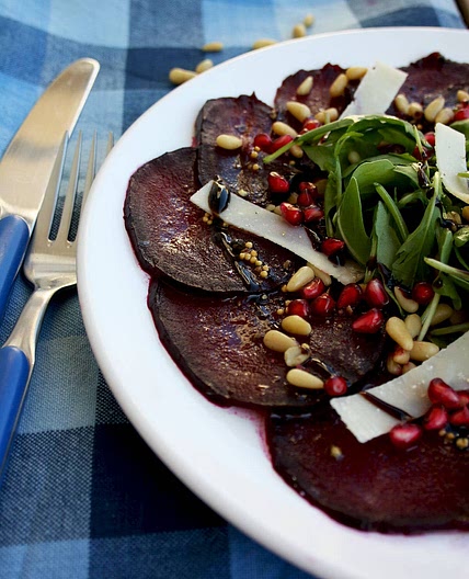 Beetroot Carpaccio with Orange Mustard Vinaigrette