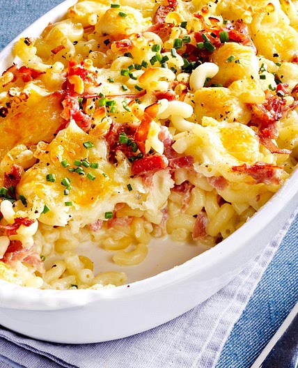 Express-Nudelauflauf mit Schinken