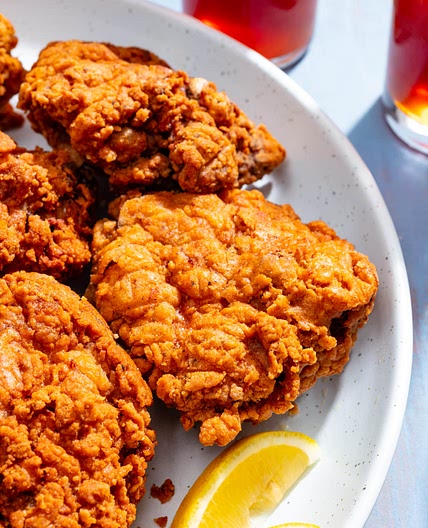 Sweet Tea–Brined Fried Chicken Thighs