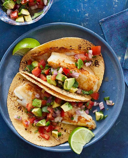 Beer-Battered Fish Tacos with Tomato & Avocado Salsa for Two