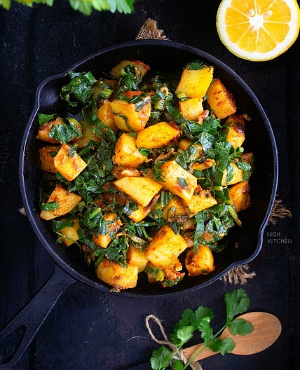 Aloo Palak | Potato Spinach Stir Fry | Video