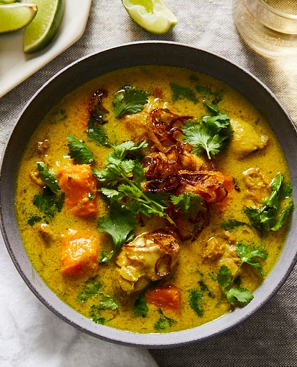 Burmese Chicken Braised in Coconut Milk & Turmeric with Sweet Potato