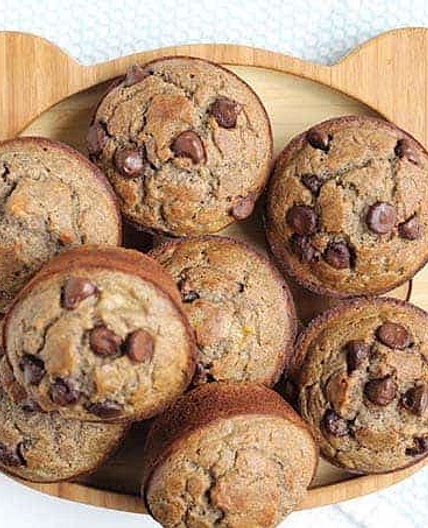 Healthy Banana Chocolate Chip Muffins