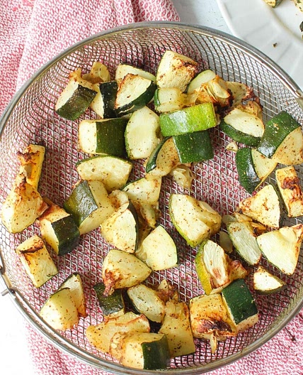 Easy Air Fryer Zucchini with Dairy Free Parmesan