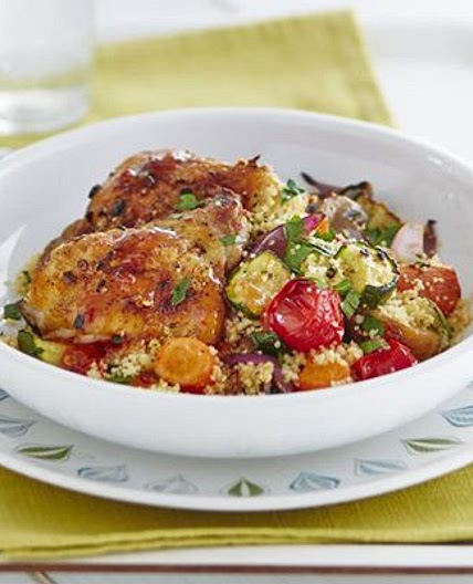 5-a-day couscous with chicken thighs