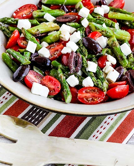 Asparagus Salad with Tomatoes, Olives, and Feta