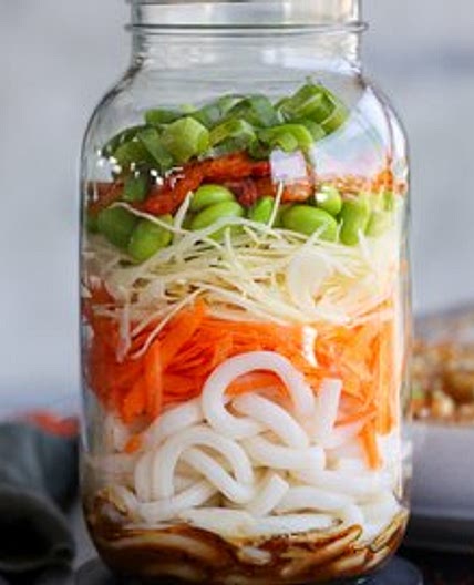 Creamy Kimchi Udon Noodles To-Go
