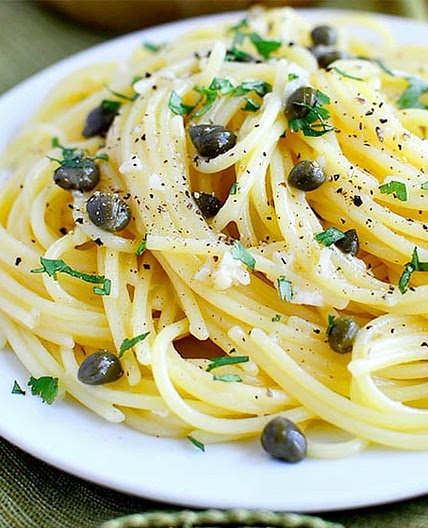 Pasta with Garlic Butter Caper Sauce