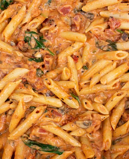 Penne Rosa with Parmesan Crusted Chicken