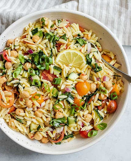 Lemon Orzo Chickpea Salad