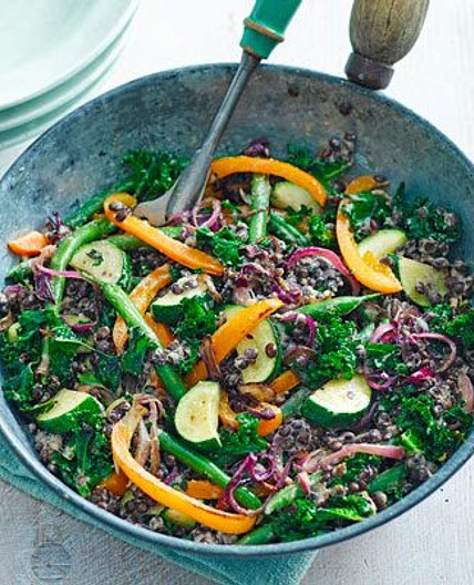 Veggie tahini lentils