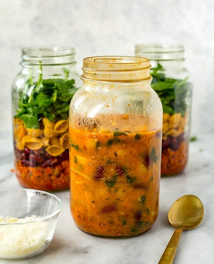 Vegetarian Minestrone Soup Jars {Grab & Go}