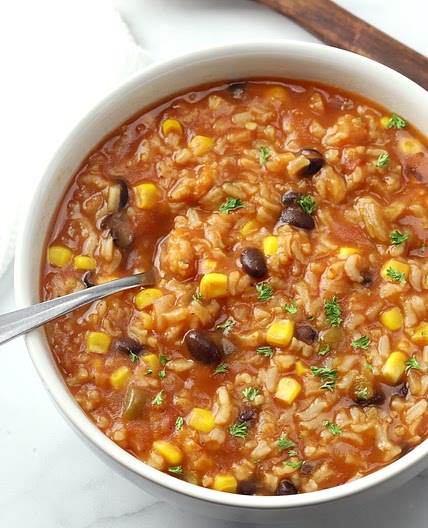Beans and Rice Taco Soup
