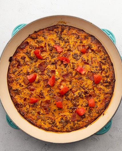 Easy Keto Cheeseburger Casserole in One Skillet