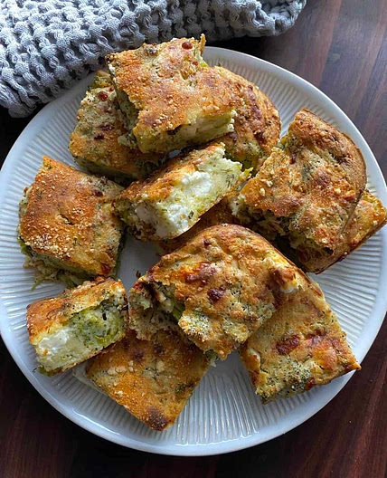 Broccoli and Feta Brownies