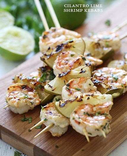 Grilled Cilantro Lime Shrimp Kebabs