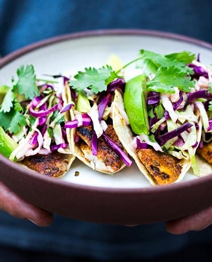 Fish Tacos with Cilantro Lime Cabbage Slaw