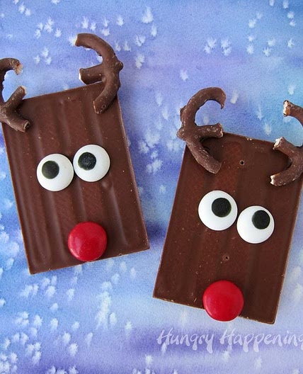 Cute Christmas Treats - Rudolph Candy Bars
