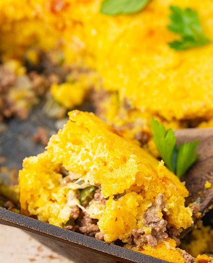 Cornbread Casserole with Ground Beef
