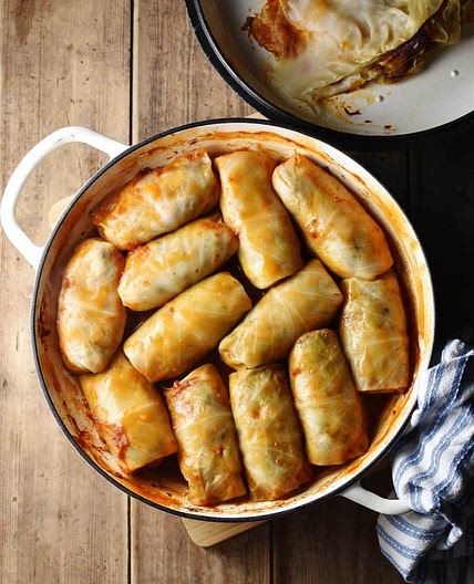 Vegan Mushroom Cabbage Rolls with Lentils and Rice