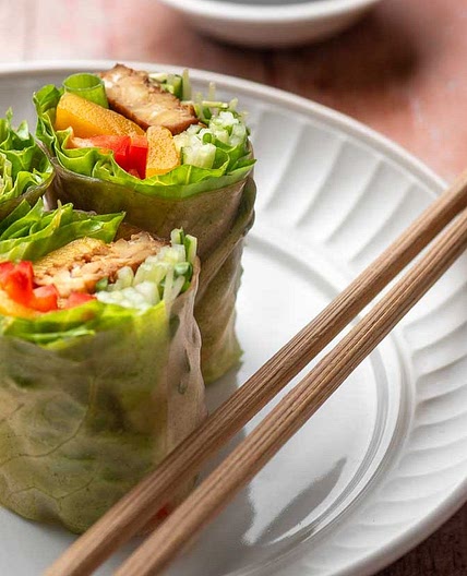 Spicy Tempeh Mango Spring Rolls